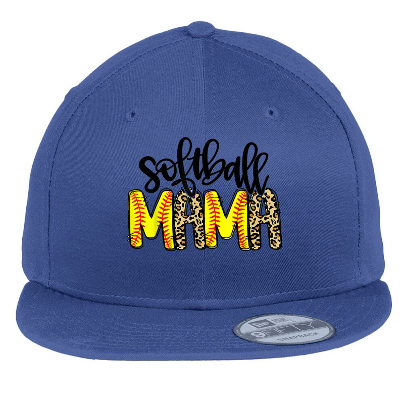 Softball Mama Mom Life Leopard Baseball Mother's Day Boys Flat Bill Snapback Cap | Artistshot