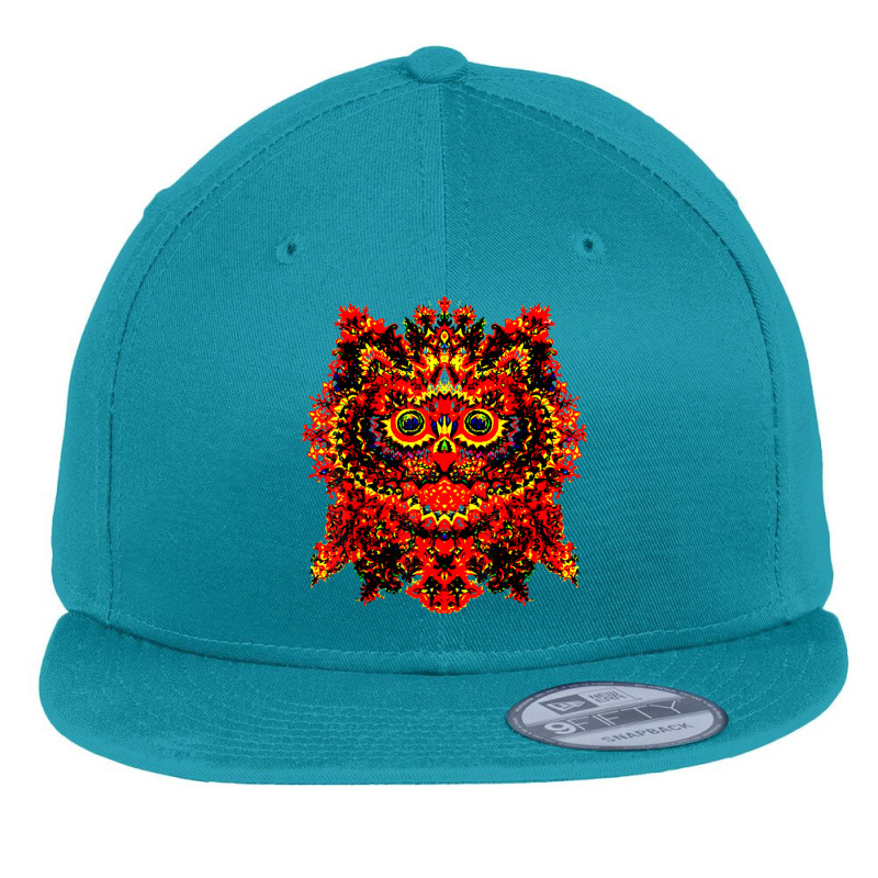 Kaleidoscope Kitty Louis Wain Psychedelic Cat Art Flat Bill Snapback Cap by kamandhani | Artistshot