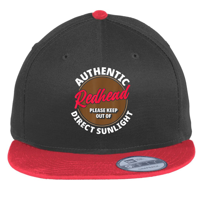 Authentic Redhead Keep Out Of Sunlight   Funny Ginger T Shirt Flat Bill Snapback Cap | Artistshot