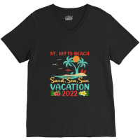 Beach Vacation 2022 Retro Lost Paradise St. Kitts Beach V-neck Tee | Artistshot