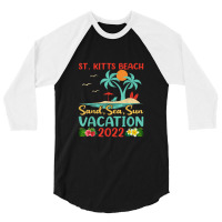 Beach Vacation 2022 Retro Lost Paradise St. Kitts Beach 3/4 Sleeve Shirt | Artistshot