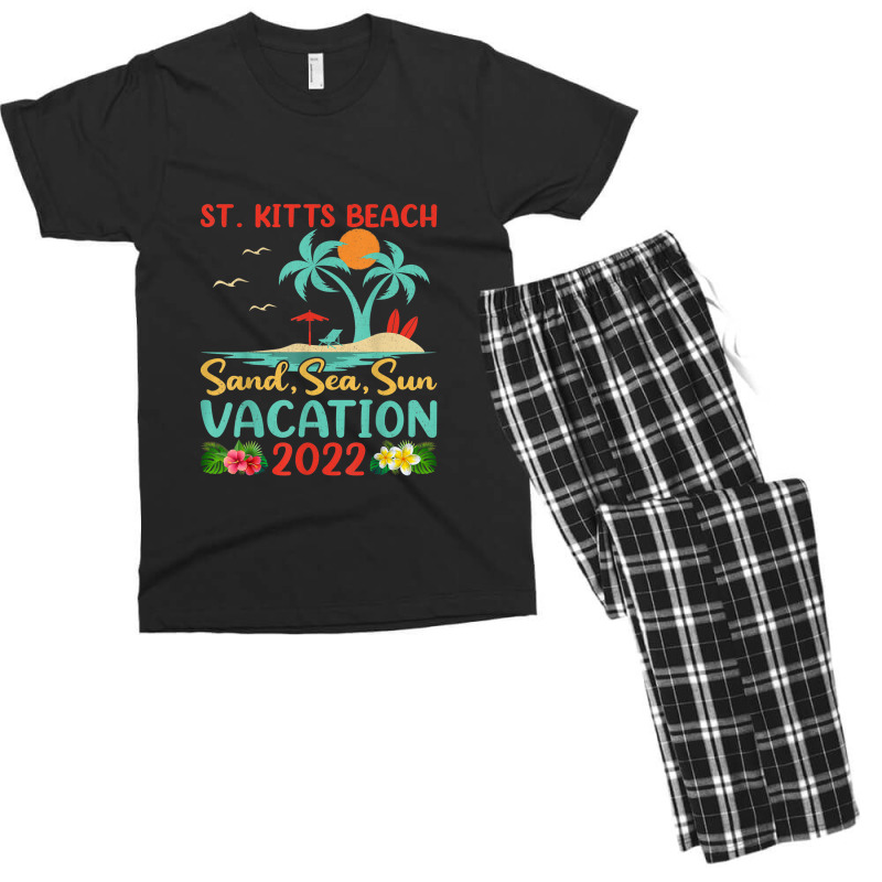 Beach Vacation 2022 Retro Lost Paradise St. Kitts Beach Men's T-shirt Pajama Set by Tiktify | Artistshot