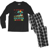 Beach Vacation 2022 Retro Lost Paradise St. Kitts Beach Men's Long Sleeve Pajama Set | Artistshot