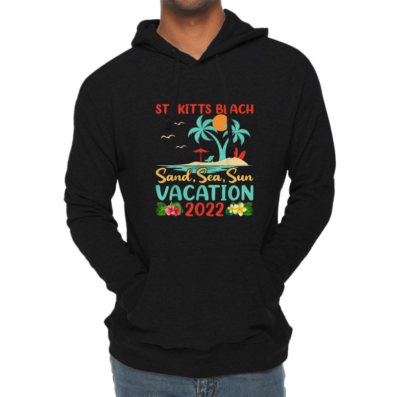 Beach Vacation 2022 Retro Lost Paradise St. Kitts Beach Lightweight Hoodie by Tiktify | Artistshot