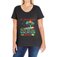 Beach Vacation 2022 Retro Lost Paradise St. Kitts Beach Ladies Curvy T-shirt | Artistshot