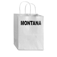 Vintage Montana Bold Black Text Mt Apparel T Shirt Cub Paper Bag - 8 X 4 1/2 X 10 1/4 | Artistshot