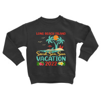 Beach Vacation 2022 Retro New Jersey Long Beach Island Raglan Baseball Toddler Sweatshirt | Artistshot