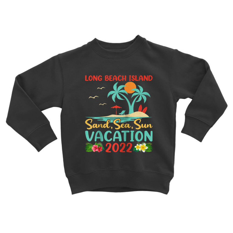 Beach Vacation 2022 Retro New Jersey Long Beach Island Raglan Baseball Toddler Sweatshirt by Tiktify | Artistshot