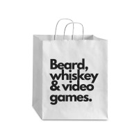 Beard, Whiskey & Video Games  Manly Whiskey Drinker Debie Paper Bag - 10 X 5 X 13 | Artistshot