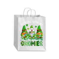 St Patricks Day Hanging With My Gnomies Nurse Stethoscope T Shirt Debie Paper Bag - 10 X 5 X 13 | Artistshot