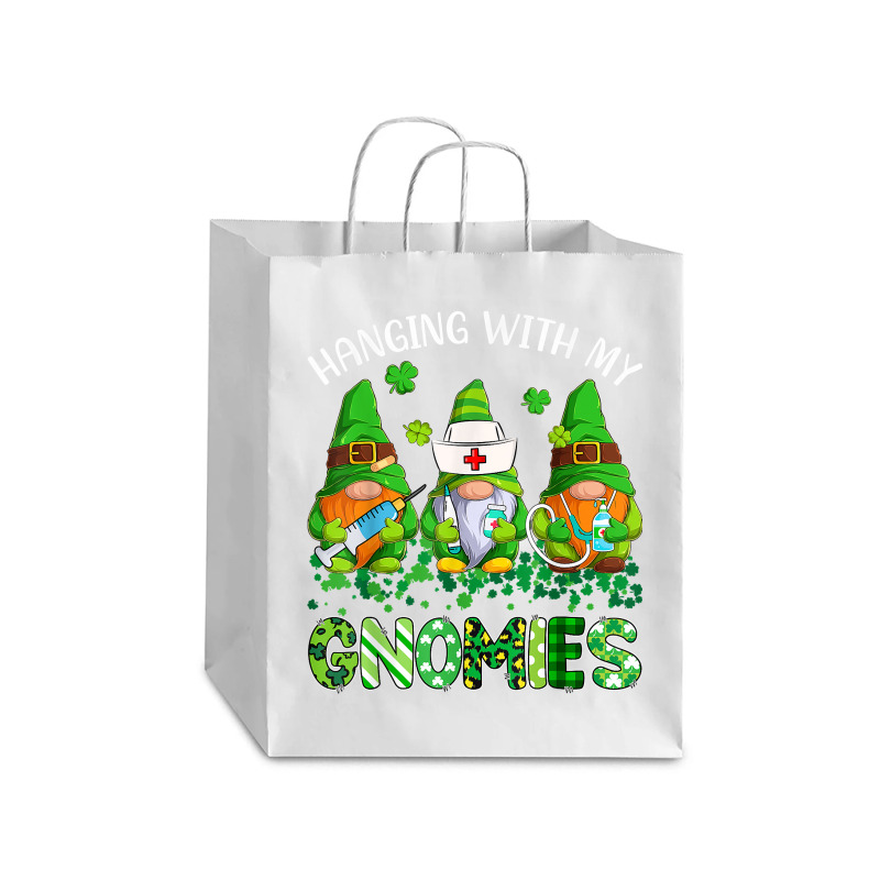 St Patricks Day Hanging With My Gnomies Nurse Stethoscope T Shirt Debie Paper Bag - 10 X 5 X 13 | Artistshot