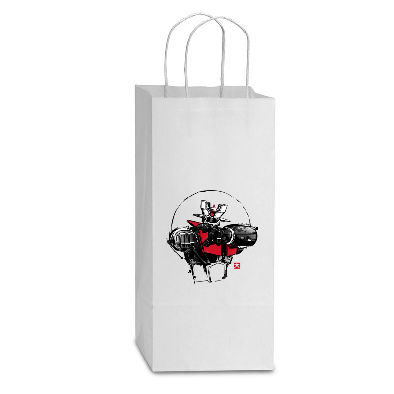 Mega Robot Double Wine Paper Bag - 6 1/2 X 3 1/2 X 12 3/8 | Artistshot