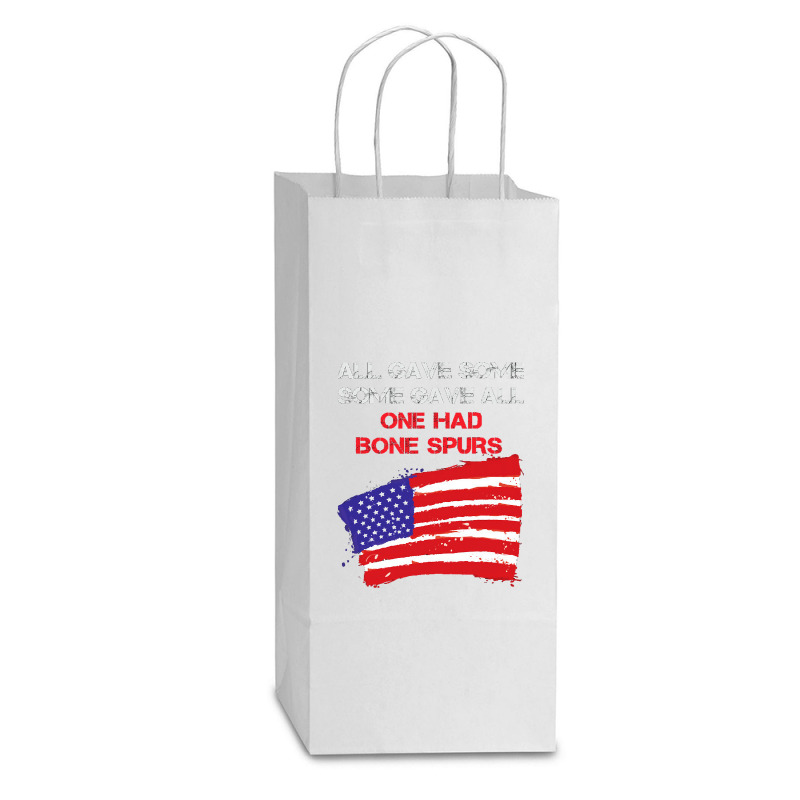 All Gave Some Some Gave All One Had Bone Spurs Double Wine Paper Bag - 6 1/2 X 3 1/2 X 12 3/8 | Artistshot