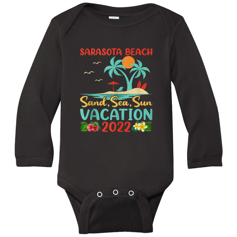 Beach Vacation 2022 Retro Sunset Florida Sarasota Beach Tank Top Long Sleeve Baby Bodysuit by Tiktify | Artistshot