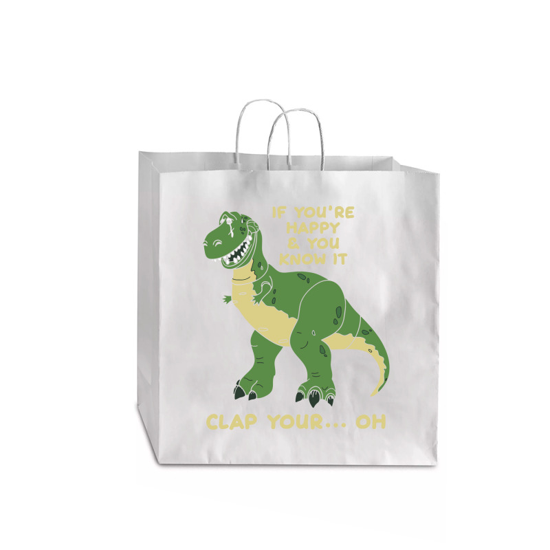 Clap Your Hands Dinosaur Jumbo Paper Bag - 18 X 7 X 18 3/4 | Artistshot