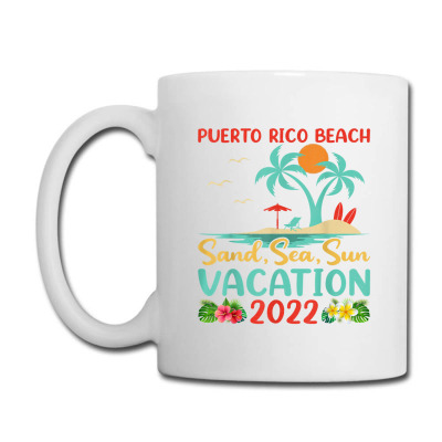 Beach Vacation 2022 Retro Sunset San Juan Puerto Rico Beach Coffee Mug Designed By Tiktify
