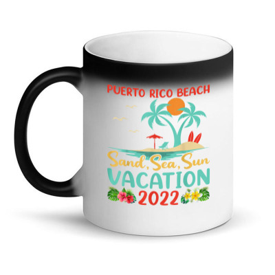 Beach Vacation 2022 Retro Sunset San Juan Puerto Rico Beach Magic Mug Designed By Tiktify