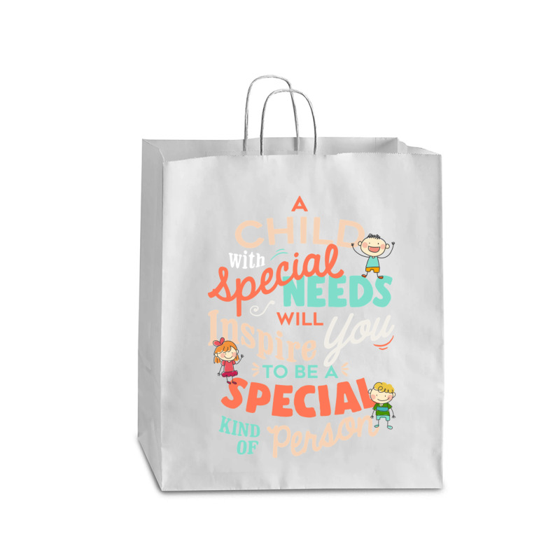 A Child With Special Needs Inspires You To Be Special Graphic Classic Queen Paper Bag - 16 X 6 X 19 1/4 | Artistshot