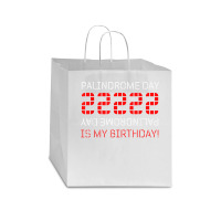 Palindrome Day 22222 Is My Birthday February 22 2022 Twosday T Shirt Star Paper Bag - 13 X 7 X 13 | Artistshot