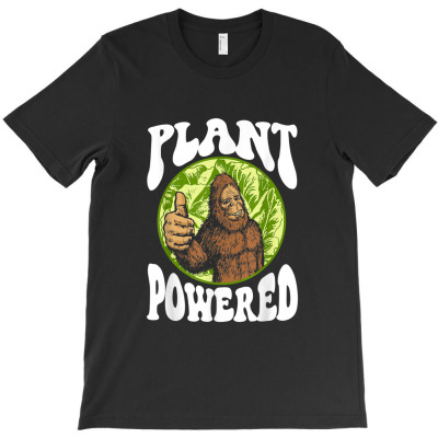 Plant Powered Funny Vegan Vegetarian Bigfoot Squatch Retro T-shirt Designed By Lemonjack