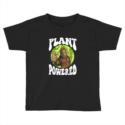 Plant Powered Funny Vegan Vegetarian Bigfoot Squatch Retro Toddler T-shirt Designed By Lemonjack