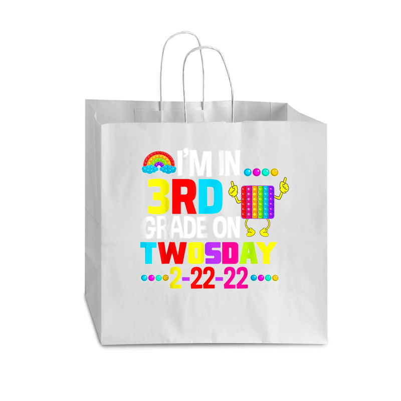 Funny I'm In 3rd Second Grade On Twosday February 22nd 2022 T Shirt Vogue Paper Bag - 16 X 6 X 12 | Artistshot