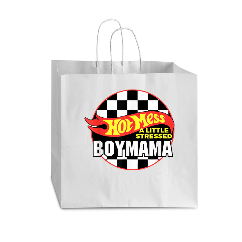 Gift For Boy Mama Hot Mess A Little Stressed Boy Mama T Shirt Vogue Paper Bag - 16 X 6 X 12 | Artistshot