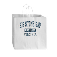 Big Stone Gap Virginia Va Vintage Sports Design Navy Print Zip Hoodie Vogue Paper Bag - 16 X 6 X 12 | Artistshot