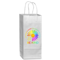 Sunflower Autism Awareness Be Kind Puzzle Mom Support Kids T Shirt Wine Paper Bag - 5 1/2 X 3 1/4 X 13 | Artistshot