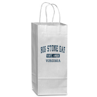 Big Stone Gap Virginia Va Vintage Sports Design Navy Print Zip Hoodie Wine Paper Bag - 5 1/2 X 3 1/4 X 13 | Artistshot