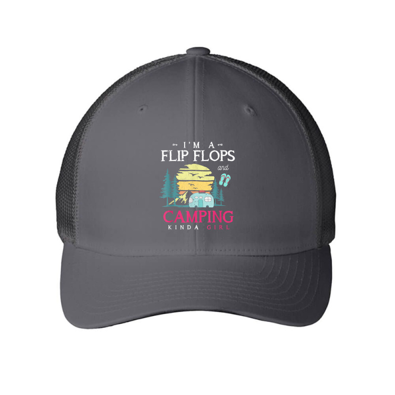 Im A Flip Flops And Camping Kinda Girl Camper Women Camping T Shirt Mesh Cap | Artistshot