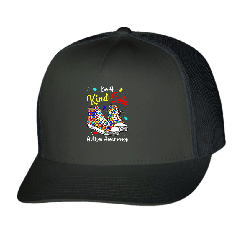 Be A Kind Sole Autism Awareness Rainbow Trendy Puzzle Shoes Trucker Cap | Artistshot