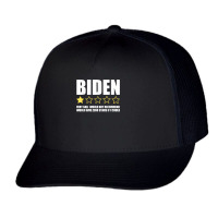 Funny Anti Joe Biden One Star Review Republican Political T Shirt Trucker Cap | Artistshot