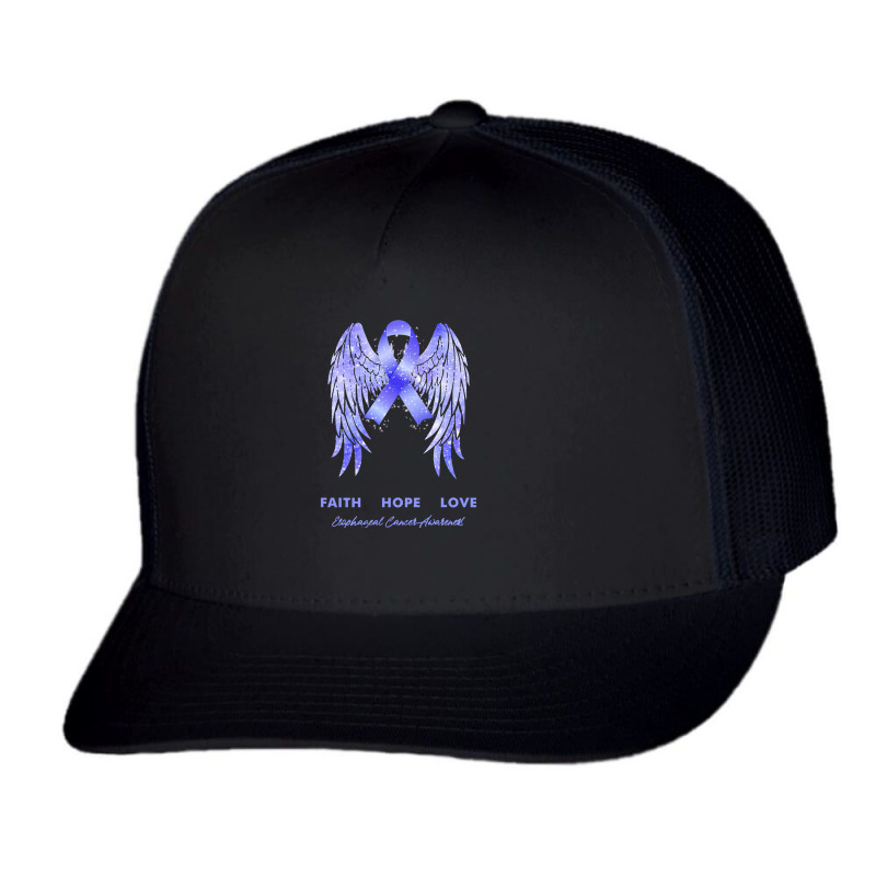 Esophageal Cancer T Shirtfaith Hope Love Esophageal Cancer Awareness W Trucker Cap by rico96716 | Artistshot