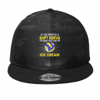 Volleyball Sport Lover A Soft Serve Gone For Ice Cream A Volleyball Fa Camo Snapback | Artistshot