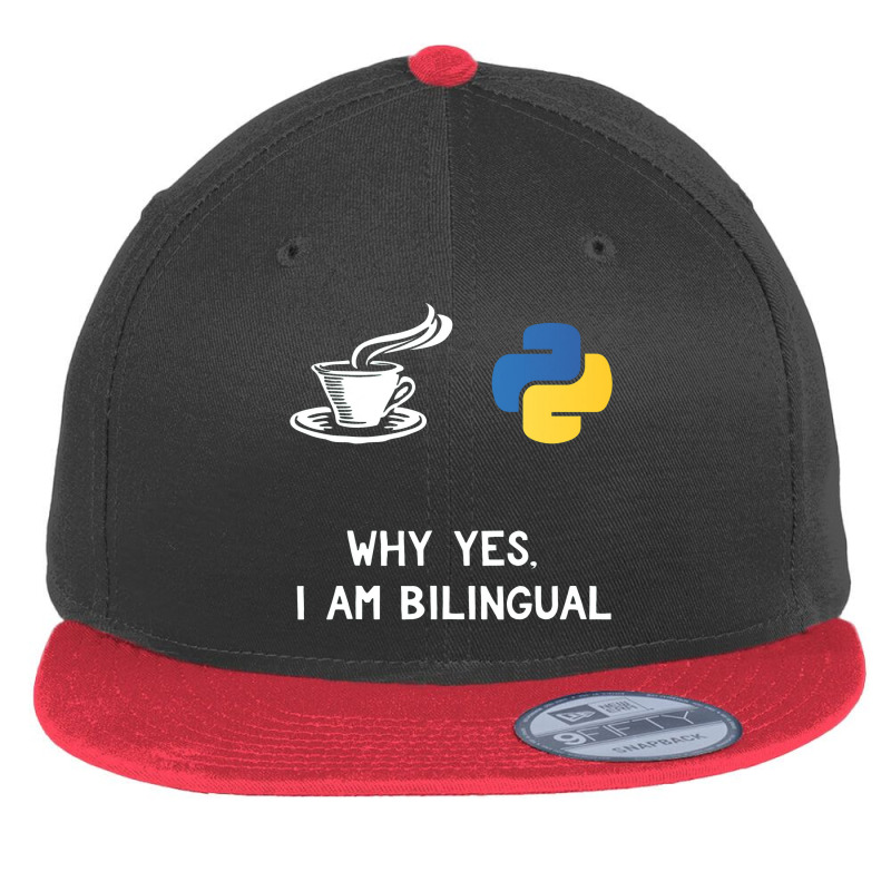 Funny Python Java Programmer Bilingual Coder Gift Tee Flat Bill Snapback Cap by irhamtsani | Artistshot