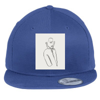 Nude Women One Line Art With Grey Background Flat Bill Snapback Cap | Artistshot