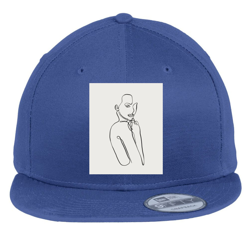 Nude Women One Line Art With Grey Background Flat Bill Snapback Cap by Doodle Intent | Artistshot