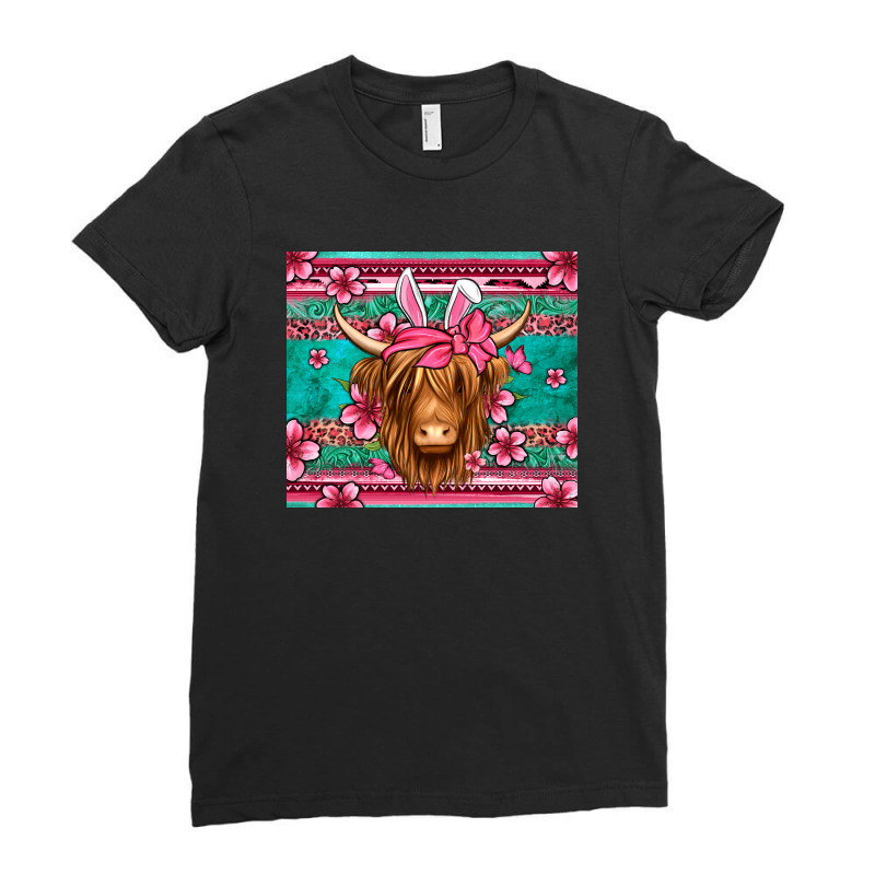 Easter Longhaired Cow Ladies Fitted T-shirt | Artistshot