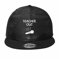 Retired Teacher Out Mic Drop Retirement End Of School Year T Shirt Camo Snapback | Artistshot