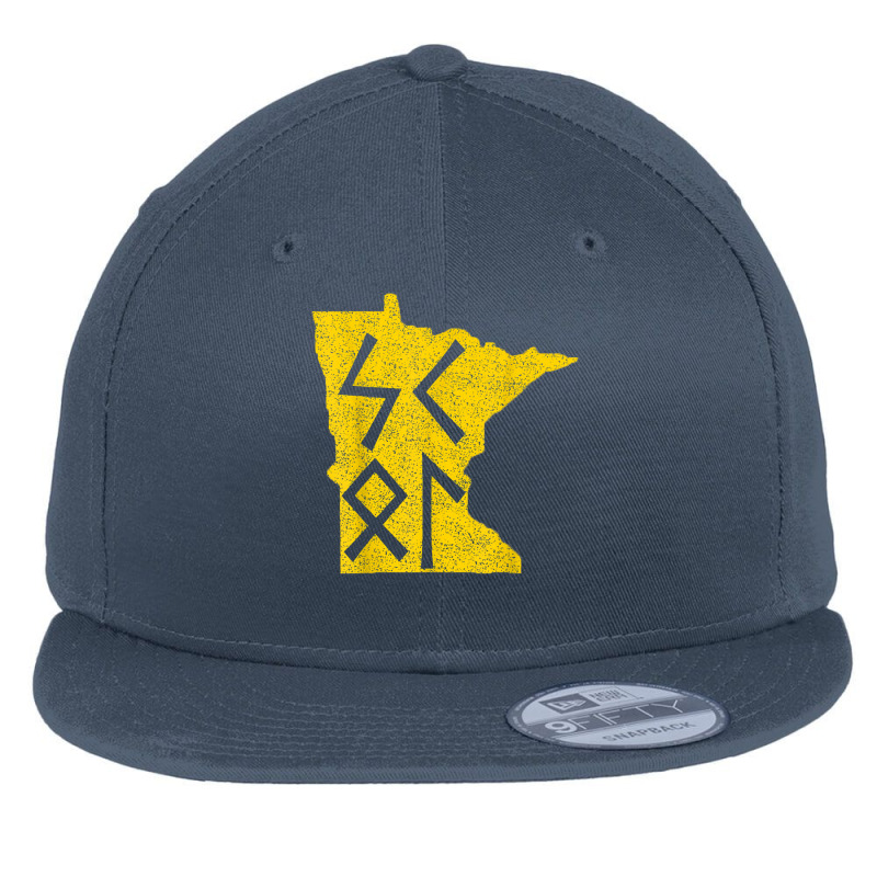 Skol Purple Yellow Vikings Runes Vintage Minnesota Gifts T Shirt Flat Bill Snapback Cap | Artistshot