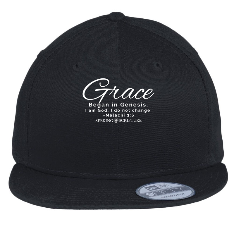 Grace Began In Genesis Script Edition Premium T Shirt Flat Bill Snapback Cap by Smykowskicalob1991 | Artistshot