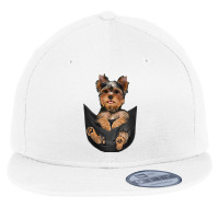 Dog Lovers Gifts Yorkshire Terrier In Pocket Funny Dog Face Premium T Flat Bill Snapback Cap | Artistshot