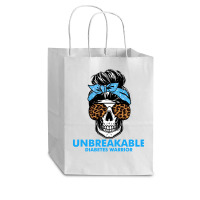 Diabetes Unbreakable Diabetes Warrior Skull Halloweenfor Woman 332 Awa Cub Paper Bag - 8 X 4 1/2 X 10 1/4 | Artistshot