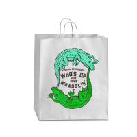 Up For Some Wrasslin' Funny Alligators Queen Paper Bag - 16 X 6 X 19 1/4 | Artistshot