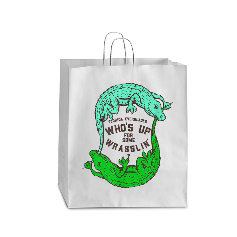 Up For Some Wrasslin' Funny Alligators Queen Paper Bag - 16 X 6 X 19 1/4 | Artistshot