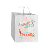 A Child With Special Needs Inspires You To Be Special Graphic Classic Take Out Paper Bag - 14 X 10 X 15 1/2 | Artistshot