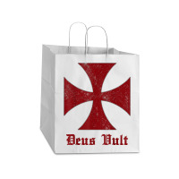 Deus Vult Templar Order Knights Templar Holy Cross Helmet T Shirt Take Out Paper Bag - 14 X 10 X 15 1/2 | Artistshot