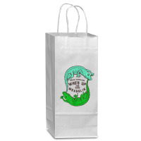 Up For Some Wrasslin' Funny Alligators Wine Paper Bag - 5 1/2 X 3 1/4 X 13 | Artistshot