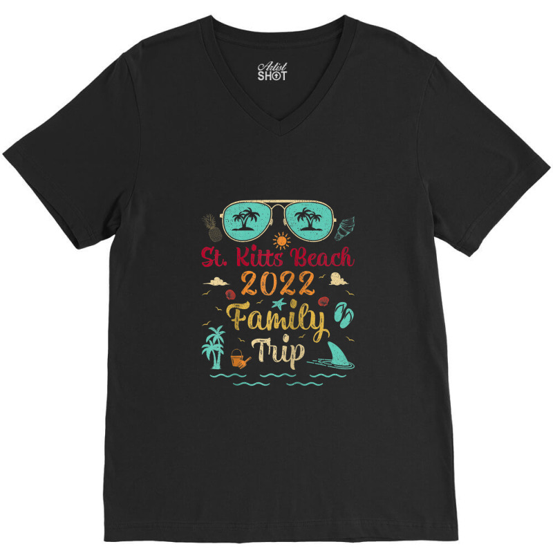 Family Trip 2022 Vacation Lost Paradise St. Kitts Beach Raglan Basebal V-Neck Tee by Tiktify | Artistshot